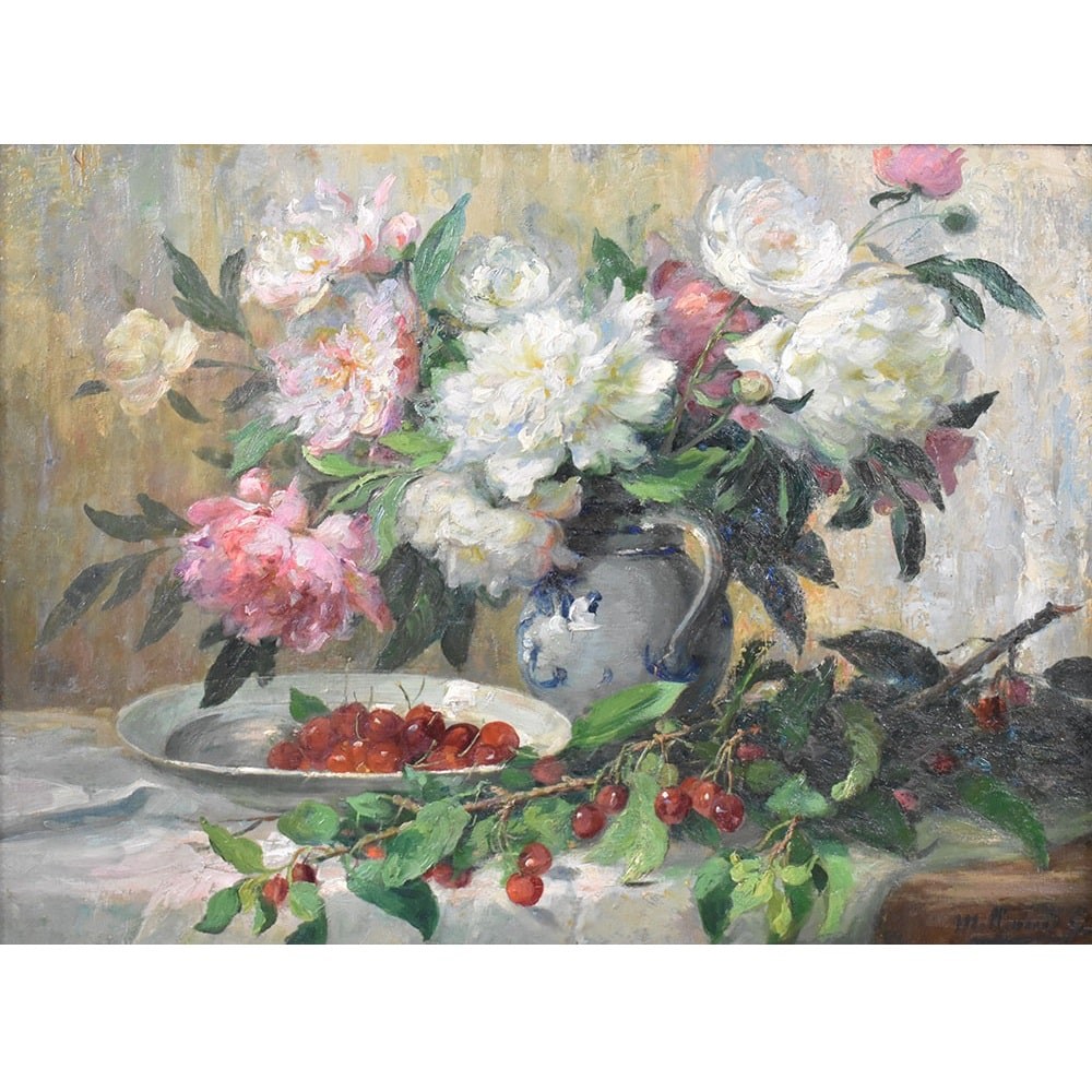 QF558 1 antique flower painting floral canvas painting still life XIX.jpg